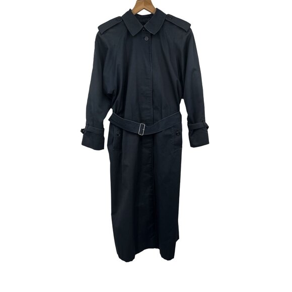 Vintage 80's Burberry Heritage Waterloo Trench Coat Nova Check 10 Long FLAWS - Picture 2 of 13